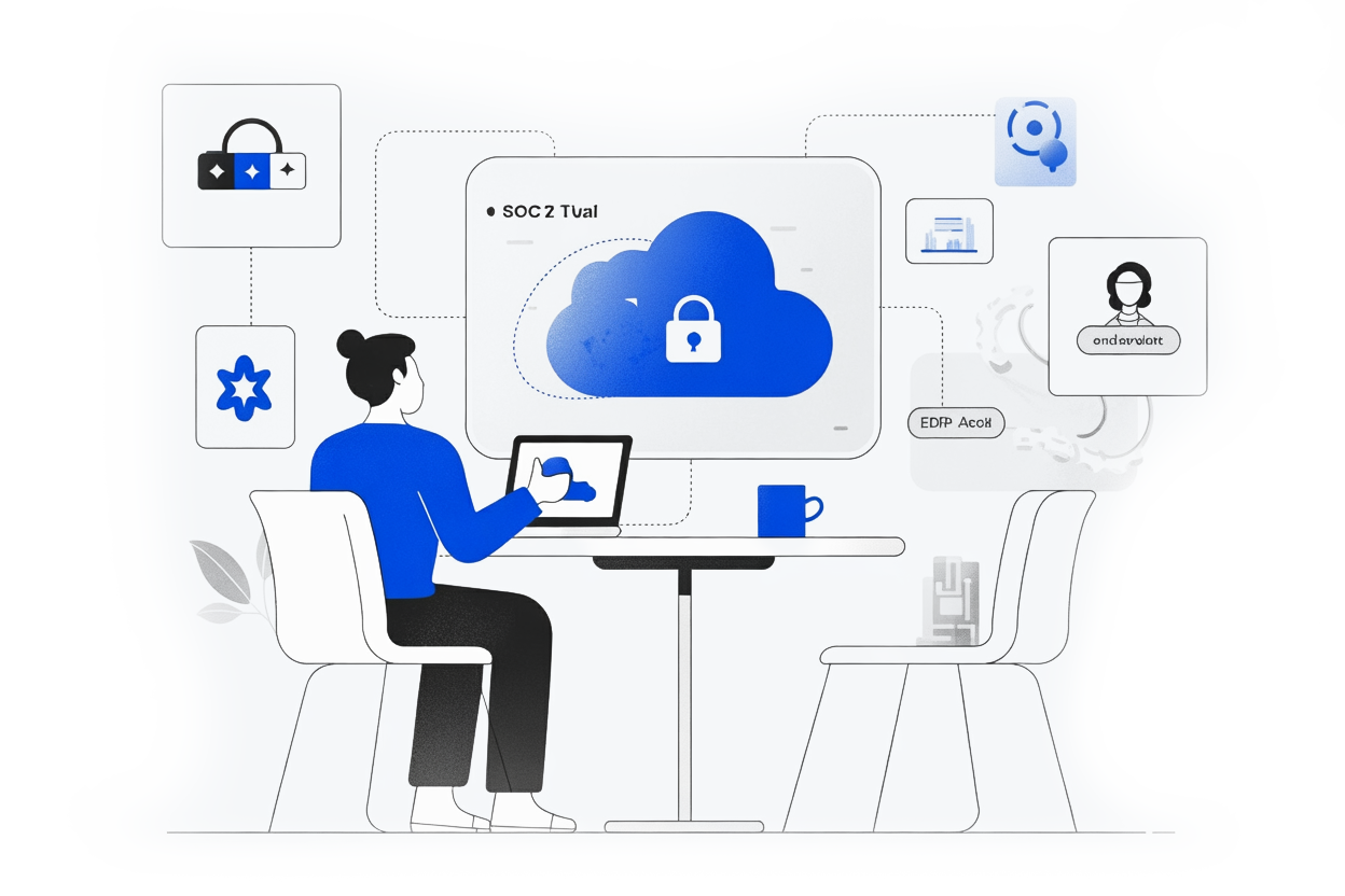 Secure data control with compliance badges and private cloud infrastructure
